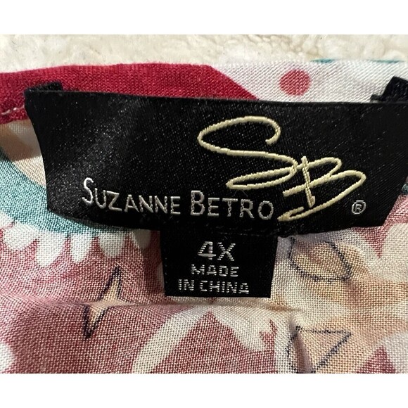 Suzanne Betro paisley boho Rayon Belle Sleeve Lace Accent top size 4x - Picture 5 of 5